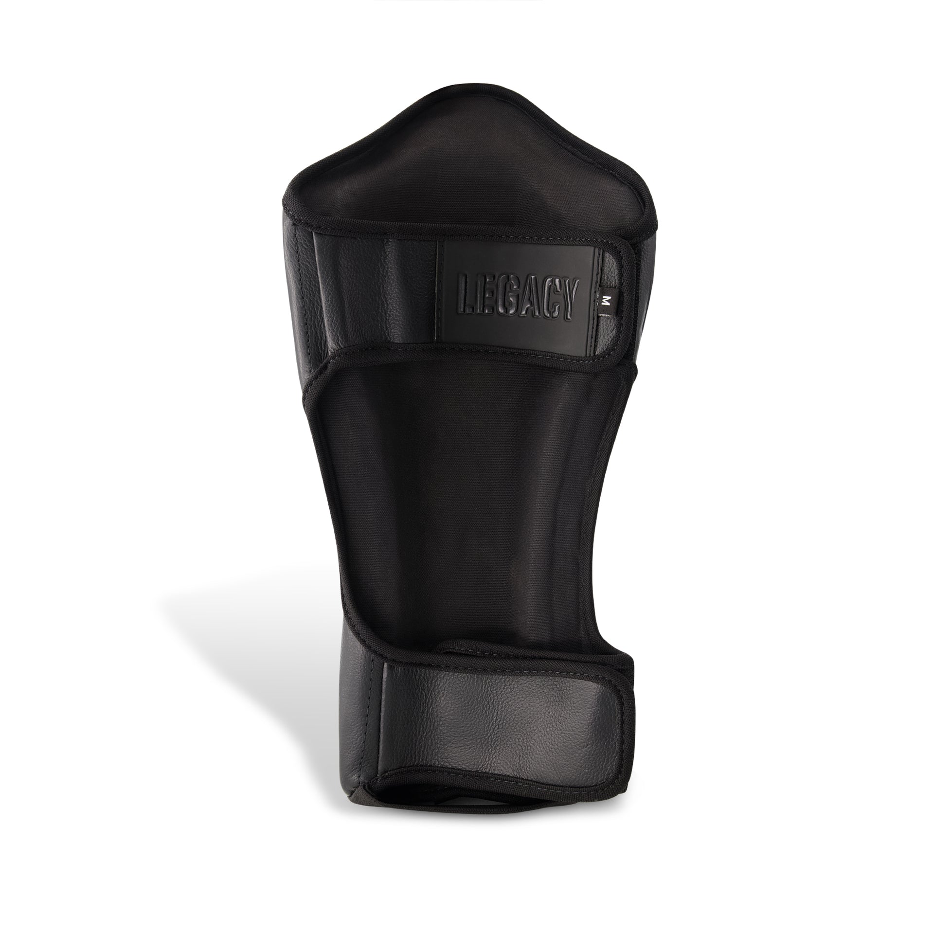 Legacy Golden Frank Leather Shin Guards featuring premium genuine leather construction, high-density foam padding, and a striking golden design for martial arts training.