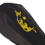 Legacy Golden Frank Leather Shin Guards featuring premium genuine leather construction, high-density foam padding, and a striking golden design for martial arts training.
