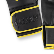 Legacy Golden Franks Boxing Gloves – Premium Leather Gloves with Gold Foil Design, Secure Wrist Support, and Multi-Layer Foam Padding for Boxing, Muay Thai, and Fitness Training