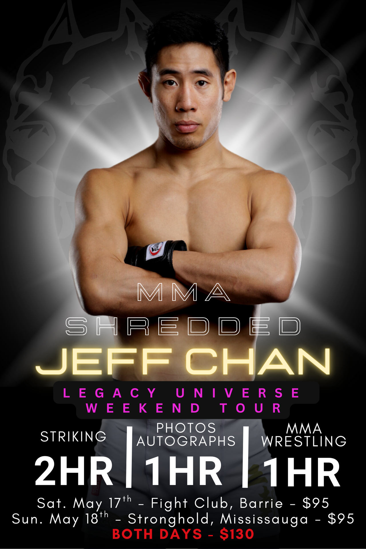 Jeff Chan MMA seminar Legacy Fight Goods – striking, wrestling, autographs – Barrie & Mississauga May