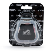 Black and clear dog muzzle in packaging with YOKKAO branding