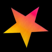 Gradient star shape transitioning from pink to yellow on a black background