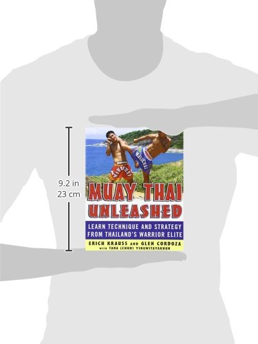 Book titled 'Muay Thai Unleashed' held by a person against a white background