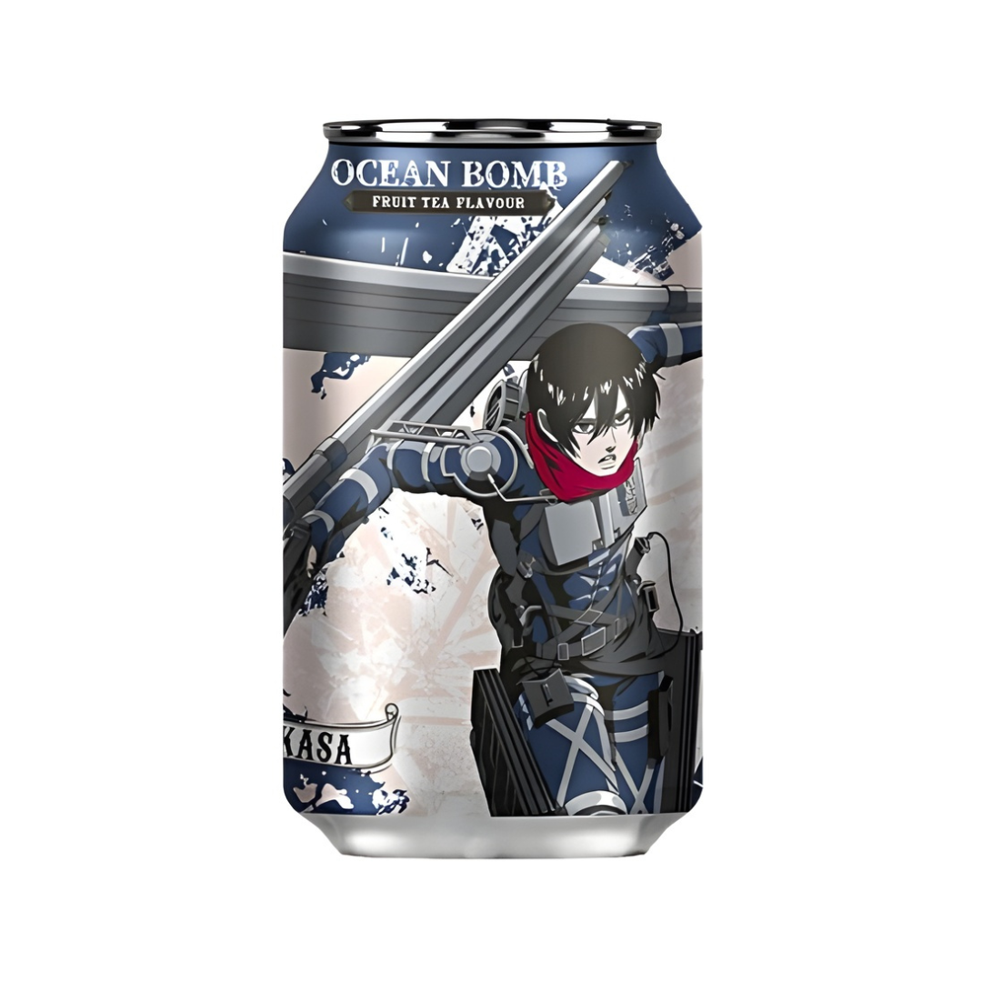Can with an anime character design on a white background