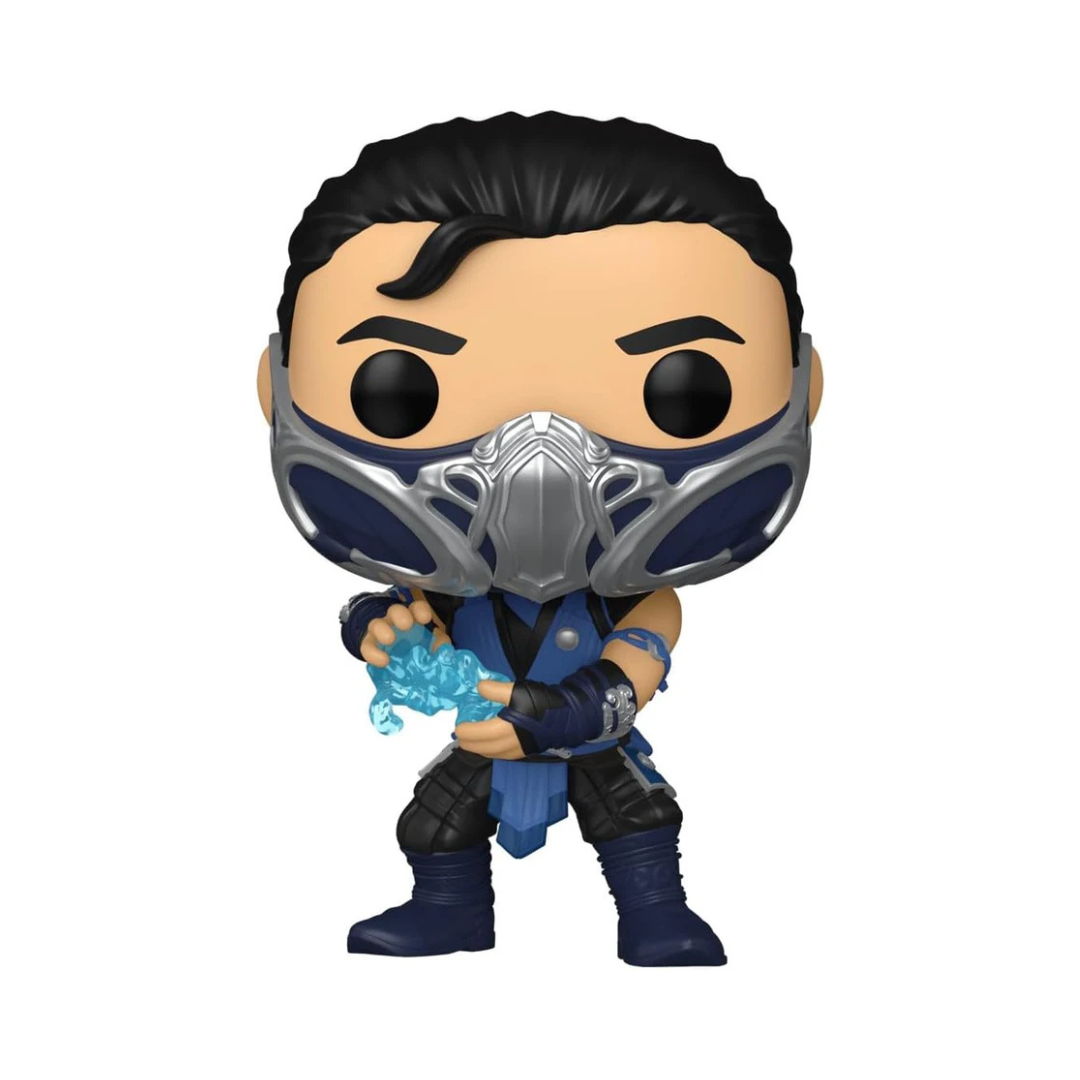 Funko Pop! vinyl figure of a character with a mask and blue outfit on a white background