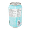 Light blue can with a silver lid on a white background