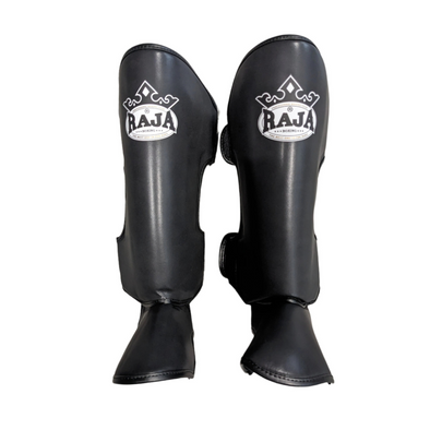 Raja Classic Standard Shin Guards RSG-1 for Muay Thai and kickboxing training, featuring durable construction and full shin protection.