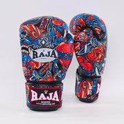 RAJA Giant Fancy Boxing Gloves RFBGV-54 in bold design with premium leather construction, ideal for Muay Thai and boxing training sessions.