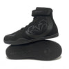 Black high-top boxing shoes with 'Rival' branding on a white background