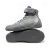 Gray high-top wrestling shoes with 'Rival' branding on a white background