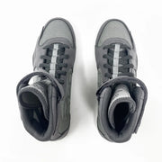 Pair of gray high-top sneakers on a white background