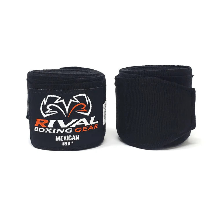 Rival Mexican Handwraps, 180-inch semi-elastic boxing hand wraps for wrist and knuckle protection during training, sparring, and bag work