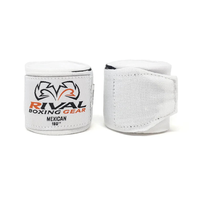 Rival Mexican Handwraps, 180-inch semi-elastic boxing hand wraps for wrist and knuckle protection during training, sparring, and bag work