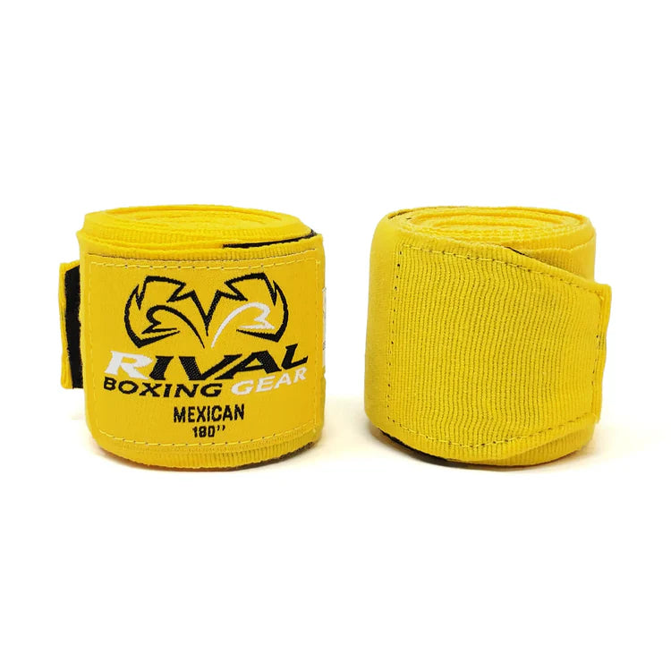 Rival Mexican Handwraps, 180-inch semi-elastic boxing hand wraps for wrist and knuckle protection during training, sparring, and bag work