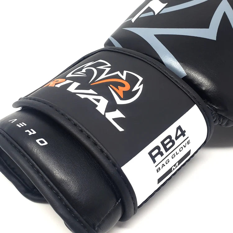 Rival RB4 Aero Bag Gloves – Lightweight synthetic boxing gloves with multi-layered foam padding, ideal for beginners and fitness training.
