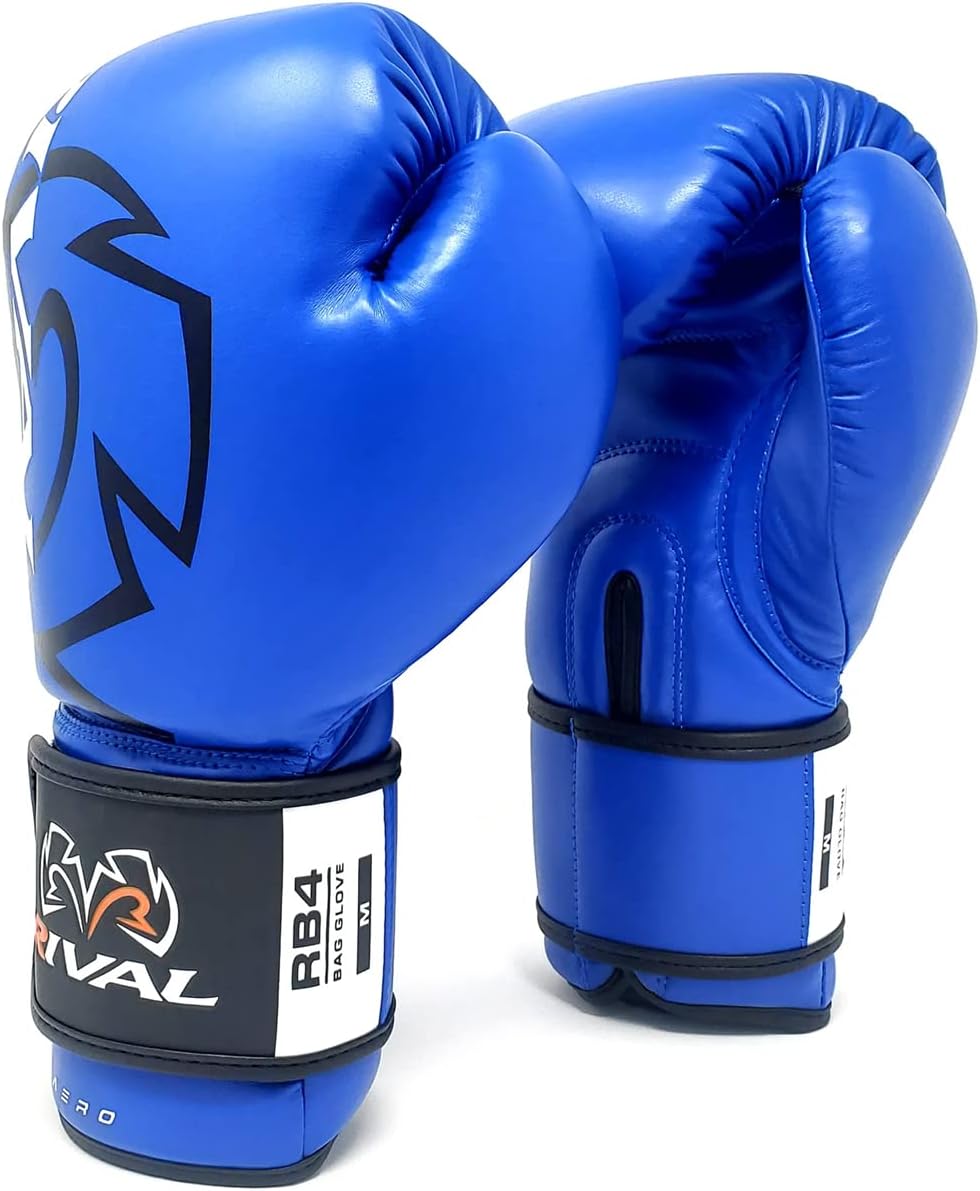 Rival RB4 Aero Bag Gloves – Lightweight synthetic boxing gloves with multi-layered foam padding, ideal for beginners and fitness training.