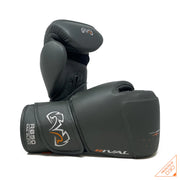 Rival RB50 Intelli-Shock Compact Boxing Bag Gloves in White – Leather training gloves with D3O® shock absorption and ergonomic wrist support.