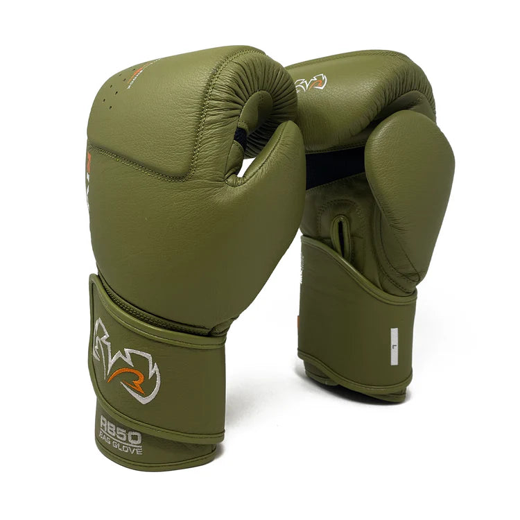 Rival RB50 Intelli-Shock Compact Boxing Bag Gloves in White – Leather training gloves with D3O® shock absorption and ergonomic wrist support.