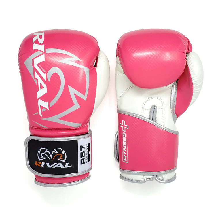 rival rb7 fitness plus bag gloves – synthetic leather boxing gloves with layered foam padding, mesh palm, and hook-and-loop wrist strap for fitness training