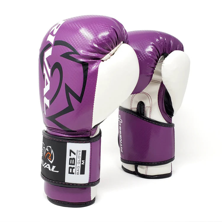 rival rb7 fitness plus bag gloves – synthetic leather boxing gloves with layered foam padding, mesh palm, and hook-and-loop wrist strap for fitness training
