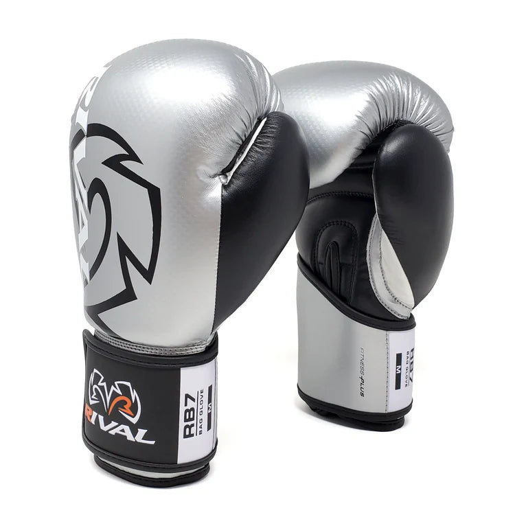 rival rb7 fitness plus bag gloves – synthetic leather boxing gloves with layered foam padding, mesh palm, and hook-and-loop wrist strap for fitness training