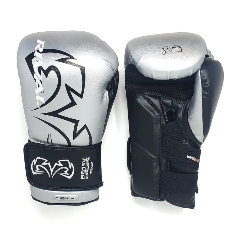 Rival rs11v evolution sparring gloves – high-performance boxing gloves featuring extra-thick layered foam padding, v-strap wrist lock system, and 15-degree angle cuff for enhanced protection and support during intense sparring sessions
