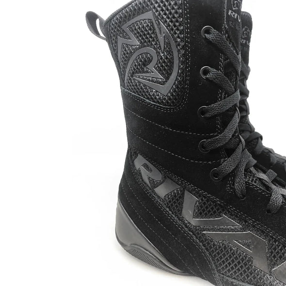 Rival RSX-Guerrero 03 high-top boxing boots with suede or PU upper, breathable mesh sides, and durable rubber outsole for optimal performance in the ring.