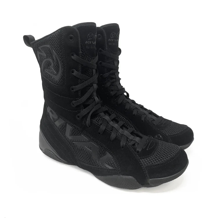 Rival RSX-Guerrero 03 high-top boxing boots with suede or PU upper, breathable mesh sides, and durable rubber outsole for optimal performance in the ring.