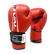 Red boxing gloves with 'Rival' branding on a white background