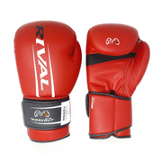 Red boxing gloves with 'Rival' branding on a white background