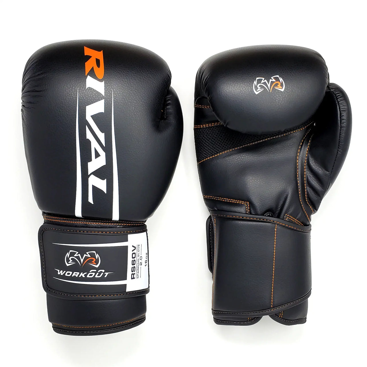 Black boxing gloves with 'Rival' branding on a white background