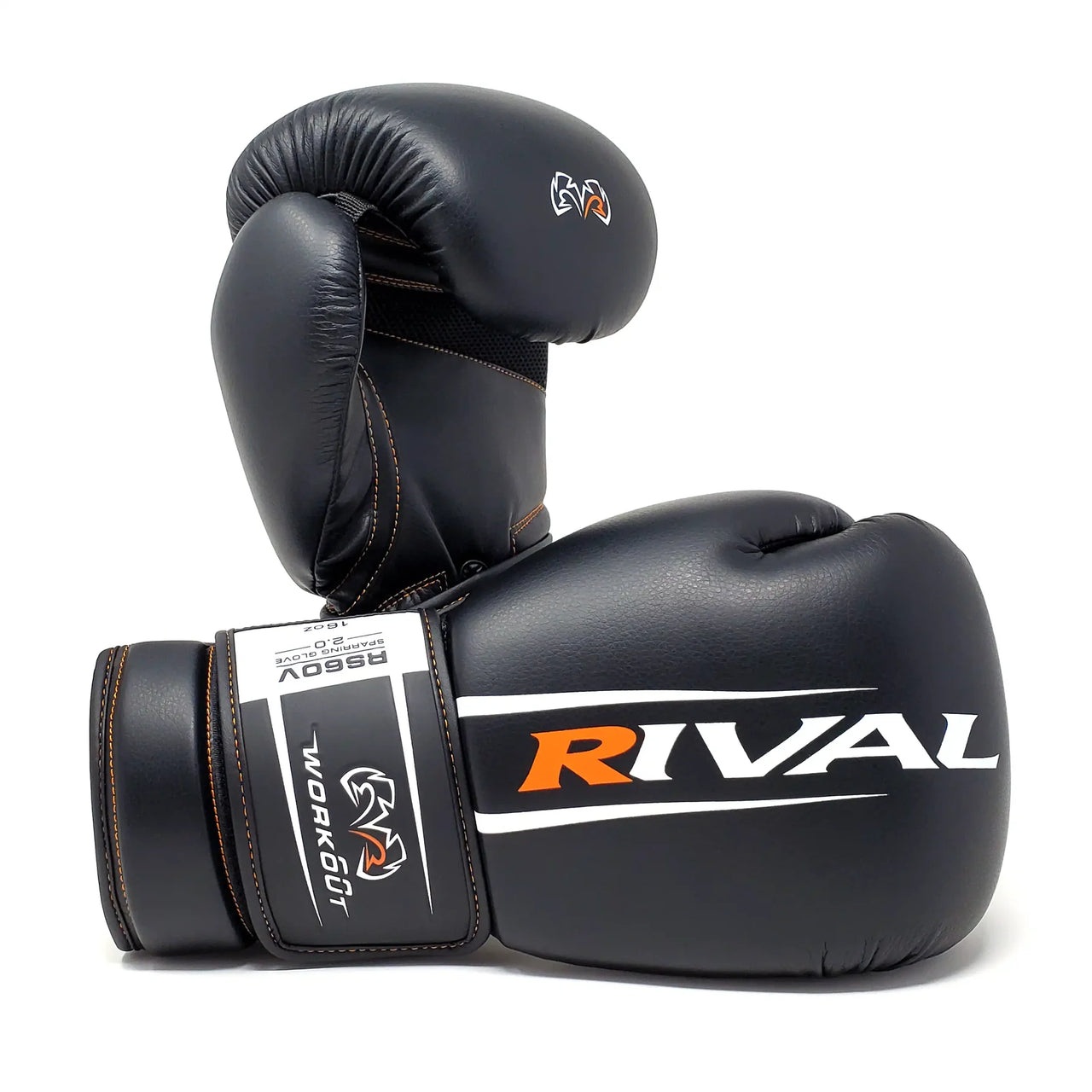 Black boxing gloves with 'Rival' branding on a white background