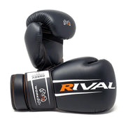 Black boxing gloves with 'Rival' branding on a white background