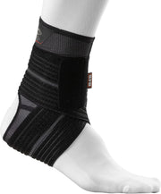 Shock Doctor ankle sleeve with adjustable compression wrap providing moderate support for ankle injuries