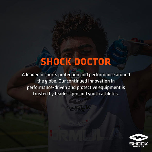 Shock Doctor ankle sleeve with adjustable compression wrap providing moderate support for ankle injuries