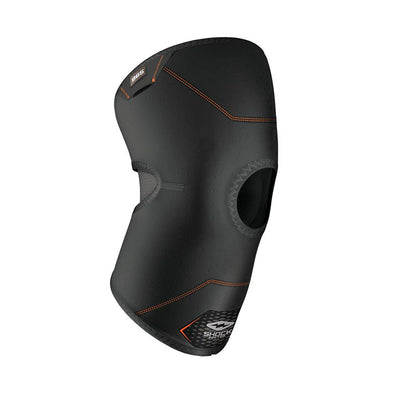Shock Doctor knee compression sleeve with open patella providing light support for minor knee pain and sprains