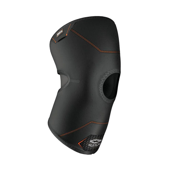 Shock Doctor knee compression sleeve with open patella providing light support for minor knee pain and sprains
