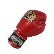 Red boxing glove with 'Sky Empire Boxing' branding on a white background