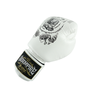 White boxing glove with black designs and 'Ones Empire Boxing' branding on a white background