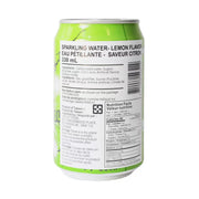 Green can of sparkling water with label on a white background