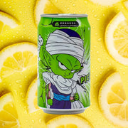 Green can with cartoon character on a background of lemon slices