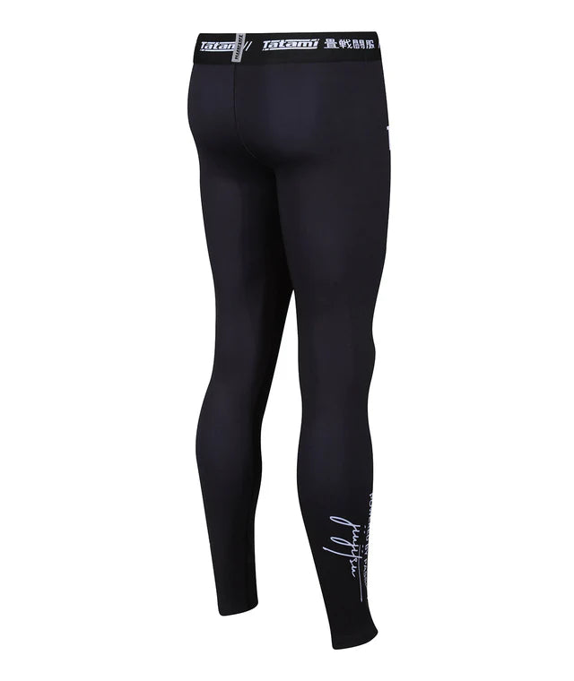 Tatami JJ Club Grappling Spats black for BJJ MMA no-gi training with white JJ Club design