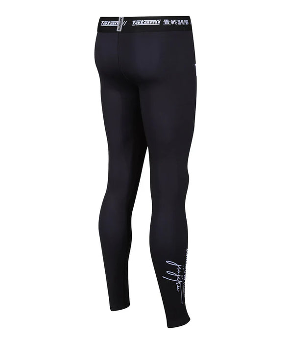 Tatami JJ Club Grappling Spats black for BJJ MMA no-gi training with white JJ Club design