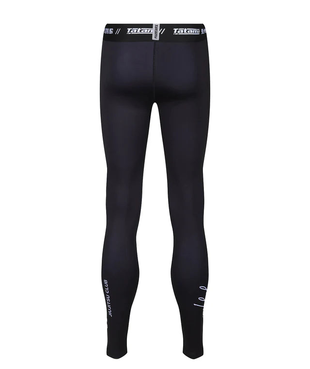 Tatami JJ Club Grappling Spats black for BJJ MMA no-gi training with white JJ Club design