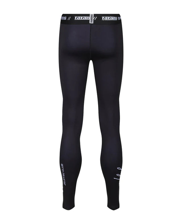 Tatami JJ Club Grappling Spats black for BJJ MMA no-gi training with white JJ Club design