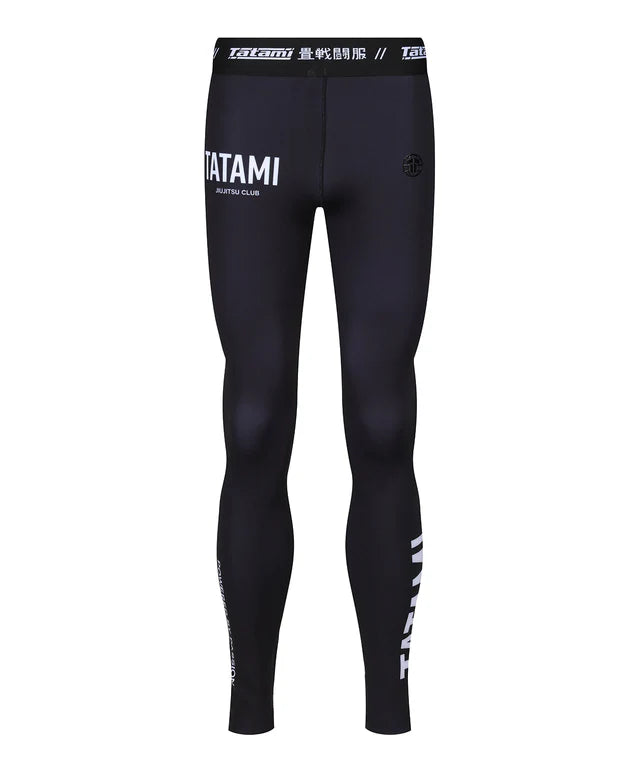Tatami JJ Club Grappling Spats black for BJJ MMA no-gi training with white JJ Club design