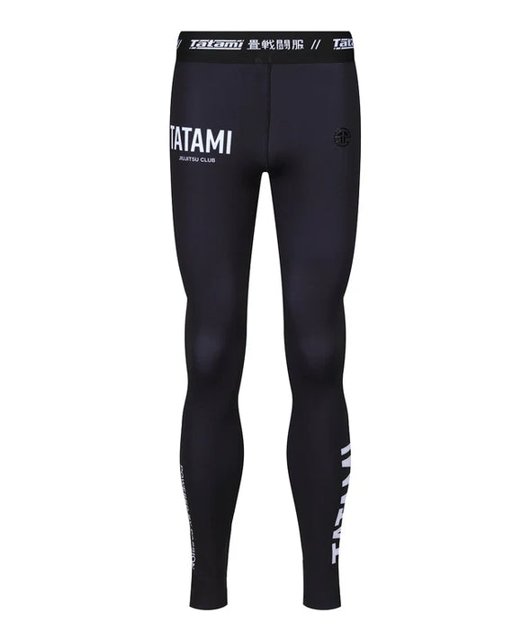 Tatami JJ Club Grappling Spats black for BJJ MMA no-gi training with white JJ Club design