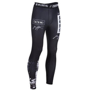 Tatami Kanagawa Spats black for BJJ MMA Muay Thai training with Japanese wave design