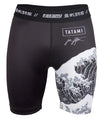 Tatami Kanagawa VT Shorts black for BJJ MMA Muay Thai training with Japanese wave design