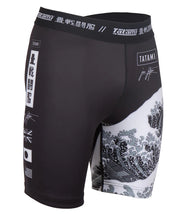 Tatami Kanagawa VT Shorts black for BJJ MMA Muay Thai training with Japanese wave design